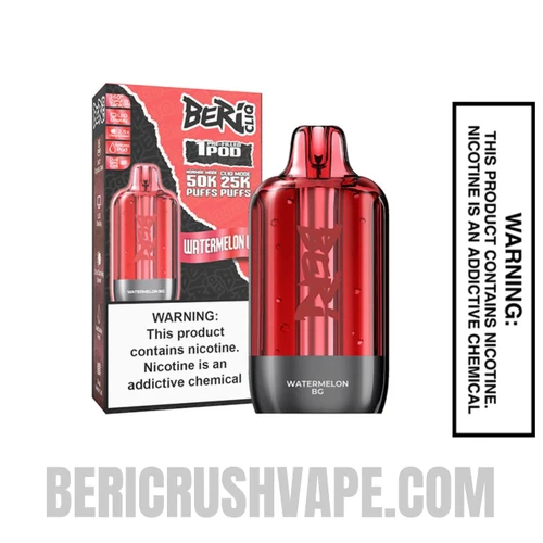 Watermelon BG Beri Cliq 50K Disposable Vape Pod with Package Box