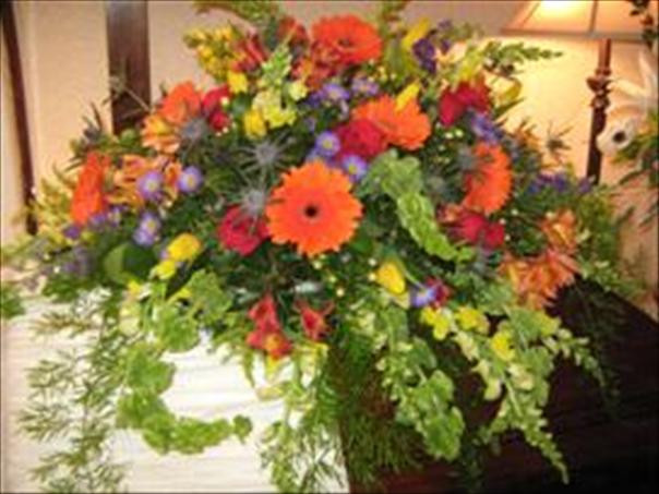 Concord Flower shop Yellow and White Casket Spray Concord