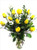 Dozen Yellow Long Stem Roses in a Vase