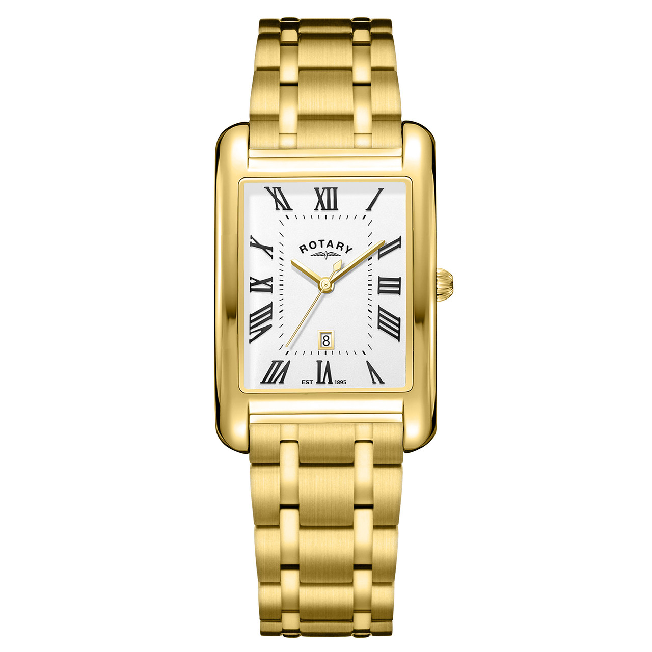 Rotary Gold Plated Rectangle Case Bracelet Watch RRP Now
