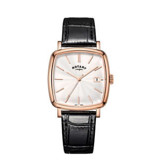 Gents Rotary Rose Gold Plated Cushion Shape Watch RRP £179.00 Use code GKNO270OR8ER for 20% Discount