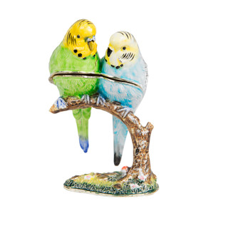 Treasured Trinkets by Stratton - Pair of Budgerigars Treasured Trinkets by Stratton - Pair of Budgerigars