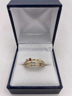 9ct Ruby & Diamond Bubble Ring