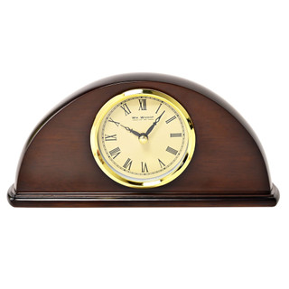 Wm Widdop Dark Walnut Finish Half Moon Shape Mantel Clock £34.95