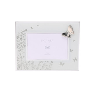 Sophia Silver Butterfly Glass Photo Frame