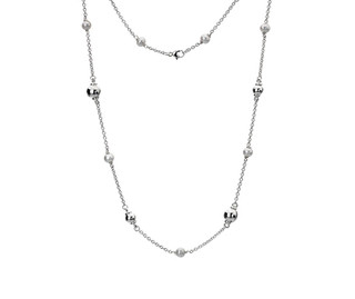 Sterling Silver Freshwater Pearl Twist Necklace