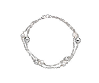 Sterling Silver Freshwater Twist Pearl Bracelet