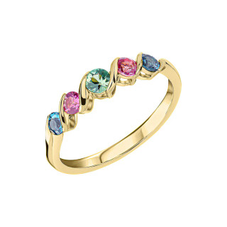 Almalfi 9ct Yellow Gold 3 Colour Twist Ring