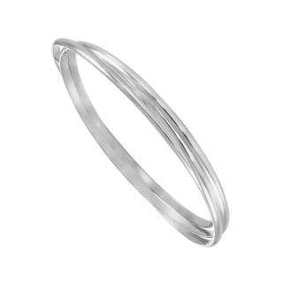 Silver 3mm Plain Russian Bangle