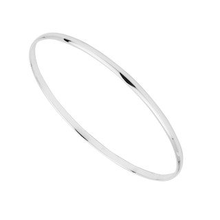 Ladies Solid Silver 3mm Wide Plain Belcher Bangle