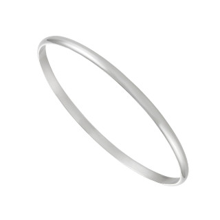 Sterling Silver 4mm x 65mm Plain 'D' Shaped Bangle