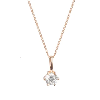 Espree Sterling Rose Plated Silver CZ Solitaire Pendant