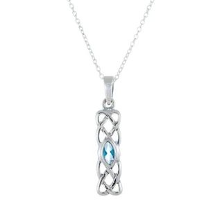 Silver December Celtic Birthstone Pendant