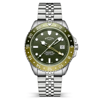 Rotary Gents Seamatic 300 GMT Stainless Steel Bracelet Watch RGB10005/24 RRP £349.00 Use code GKNO270OR8ER for 20% Discount
