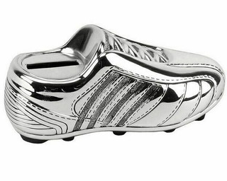Silver Plated Football Boot  Money Box