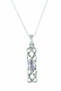 Silver June Celtic Birthstone Pendant