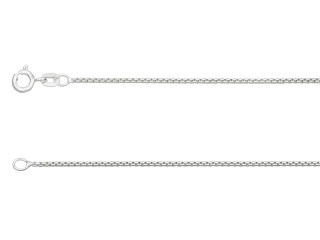 Sterling Silver 1.3mm Box Chain In 16", 18" & 20"