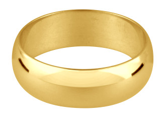 Ladies 9ct Yellow Gold D-Shape Medium Weight Wedding Ring
