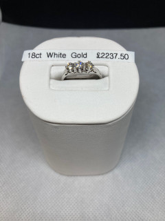 18ct Diamond Trilogy Ring In White Gold