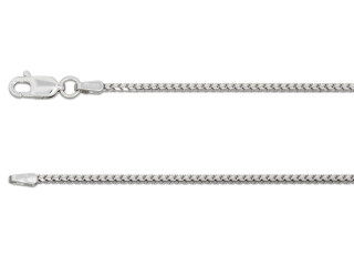 9ct White Gold 1.5mm Franco Chain
