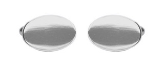 Sterling Silver Oval Lined Edge Cufflinks