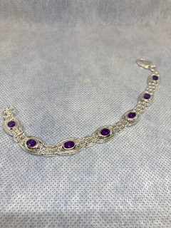 Silver Amethyst Gate Bracelet