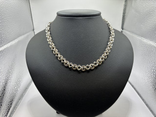 Sterling Silver Handmade Textured Polished Necklet