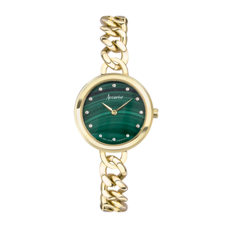 Accurist Ladies Green Malachite Dial Bracelet Watch 78000 RRP £189.00 Now £149.95