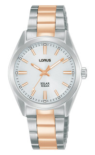 Lorus Ladies Solar Two Tone Bracelet Watch RY505AX9 RRP £115.00 Use Code IL9881FJ690 For 20% Discount