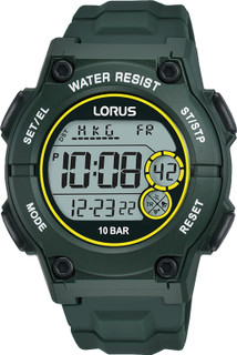 Lorus Digital Green Sports Watch With EL Back Light R2333PX-9 RRP £34.99 Use Code IL9881FJ690 For 20% Discount