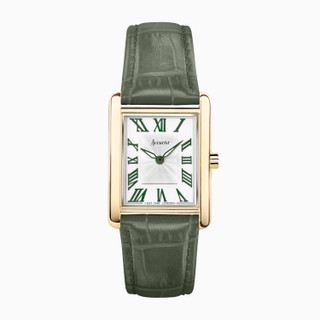 Accurist Ladies Green Gold Plated Rectangular Strap Watch 71003 RRP £179.00 Now £142.95