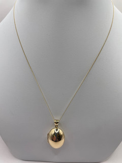 9ct Yellow Gold Puffed Oval Locket