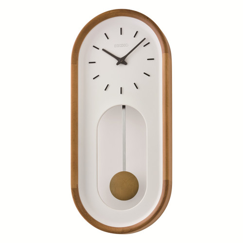Seiko Wood & White Pendulum Wall Clock QXC247B RRP £199.99 Use Code K95T9K2P0GF4 for 11% Discount