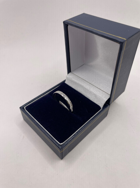 9ct White Gold Baguette & Princess Cut Diamond Half Eternity Ring