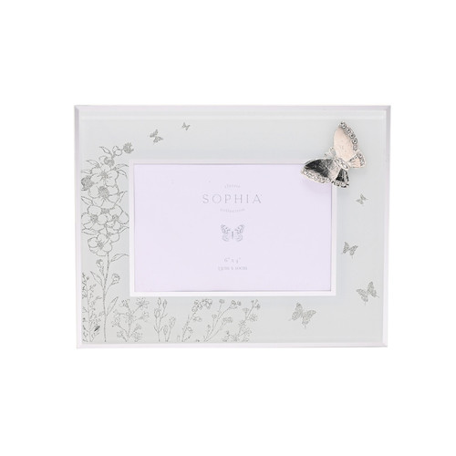 Sophia Silver Butterfly Glass Photo Frame