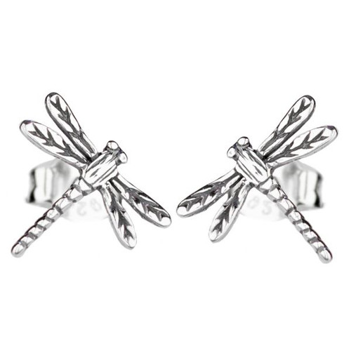 Sterling Silver Dragonfly Stud Earrings