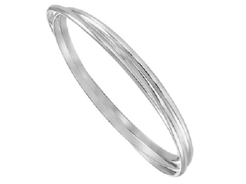 Silver 3mm Plain Russian Bangle