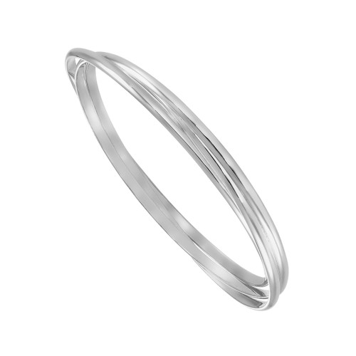 Silver 3mm Plain Russian Bangle