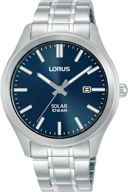 Lorus Gents Blue Dial Solar Stainless Steel Bracelet Watch RX389AX9 RRP £99.99 Use code Y8VS1483B for 20% discount