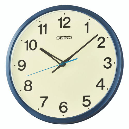 Seiko Retro Metallic Blue Wall Clock QHA019L RRP £39.99 Use Code K95T9K2P0GF4 for 11% Discount