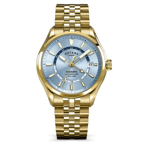 Rotary Gents Seamatic 100 GMT Blue Dial Bracelet Watch RGB10044/57 RRP £299.00 Use code GKNO270OR8ER for 20% Discount