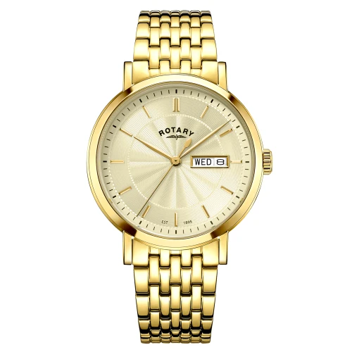 Rotary Heritage Gents Gold Plated Classic Bracelet Watch GB05423/03 RRP £179.00 Use code GKNO270OR8ER for 20% Discount