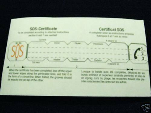 SOS Talisman Replacement Information Strip