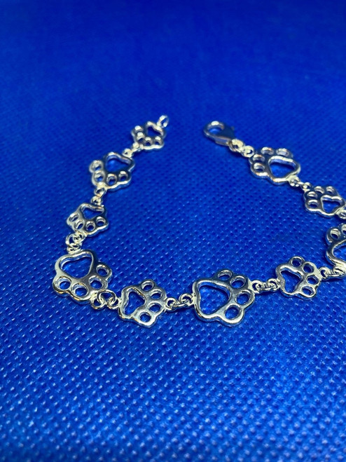 Sterling Silver Paw Bracelet