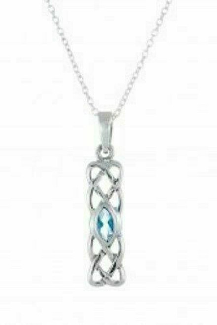 Silver December Celtic Birthstone Pendant