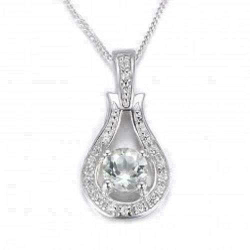 Espree Sterling Silver Pendant set with Green Amethyst and Cubic Zirconia