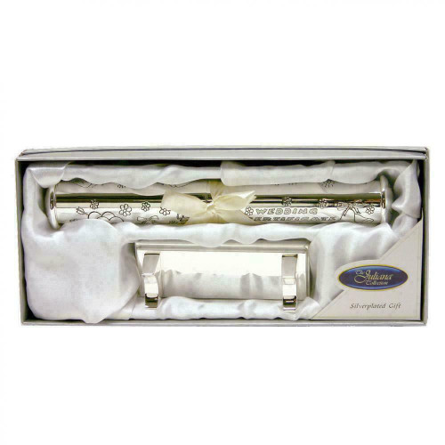 Silver Plated Wedding Certificate Holder & Stand