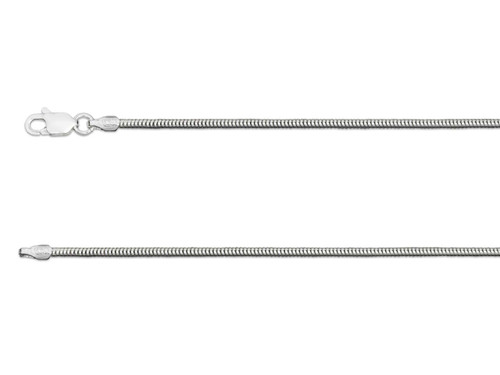 Sterling Silver 1.9mm Round Snake Chain In 16",18" or 20"