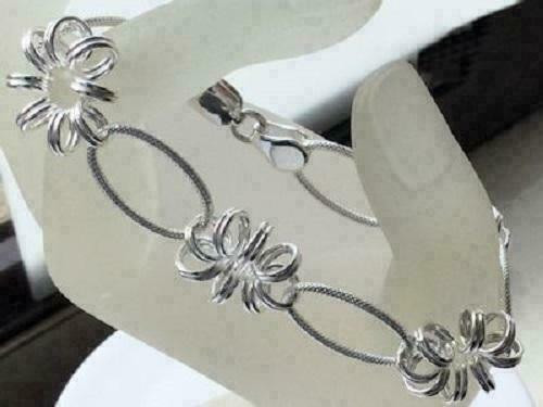 Sterling Silver Flower Bracelet