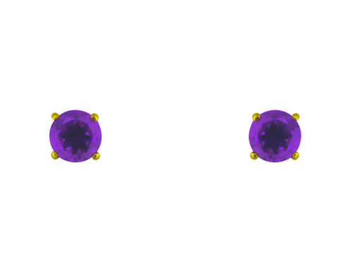 9ct Gold February birthstone stud earrings (Amethyst)